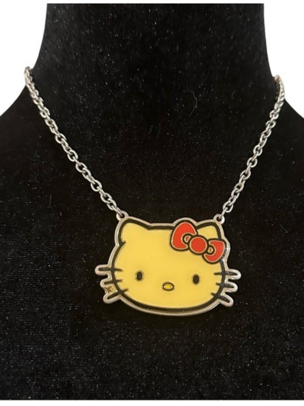 Sanro Hello Kitty Necklace Silver Tone Adjustable Length Women 18 inch